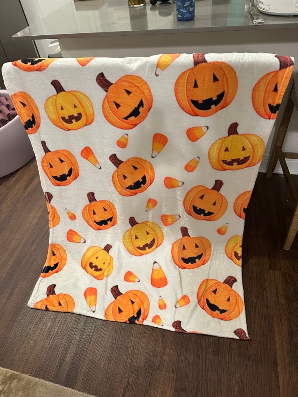 Halloween Jack-O'-Lantern Plush Throw Blanket 51x39